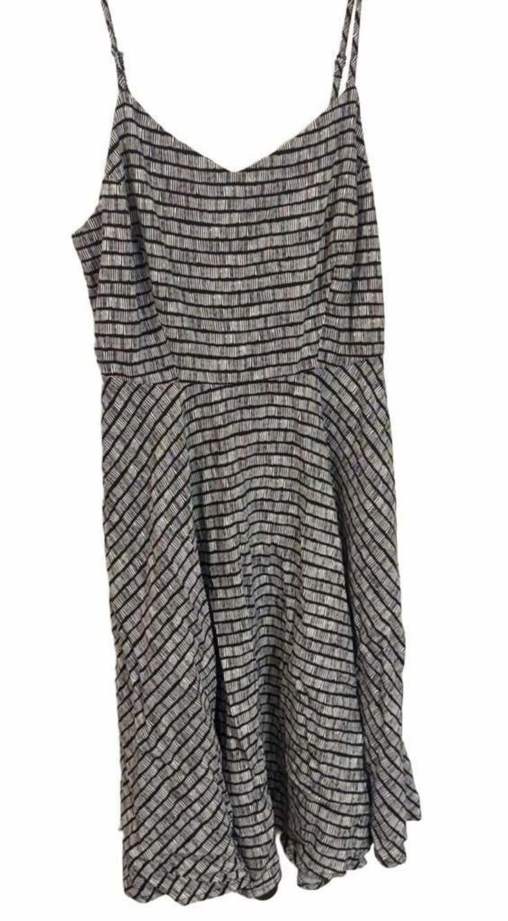 Old Navy Cami Dress XS Black Geo Print Sweetheart Neck Rayon Sundress